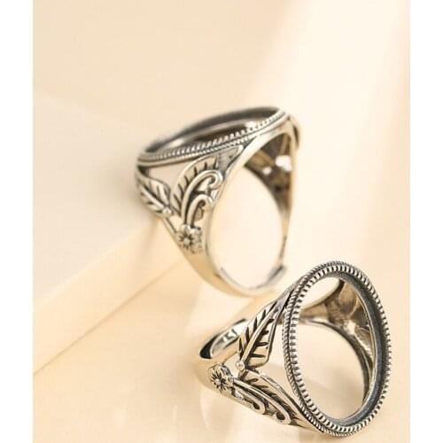 16*21mm 925 STERLING SILVER Semi Mount Bases Blanks base blank Pad rings ring Setting set diy A5533