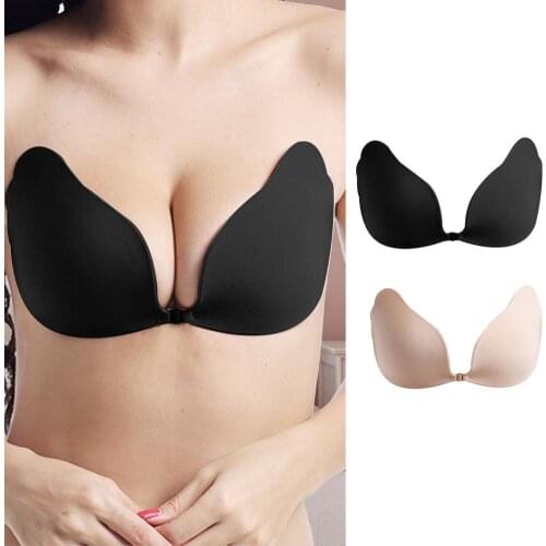 2PCS Strapless Bra Self Adhesive Backless Silicone Bra For Women Reusable Thick Padded Bra Silicone Gel Underwire Adhesive Bra