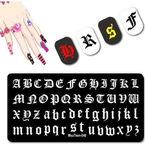 2021 New Arrival Gothic Stamping Plate Special Character Nail Stamp Plate European and American Characters Nail Stamping #048