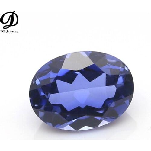 6x8mm Fine Quality Synthetic Light Blue Corundum Oval Shape Loose Stone