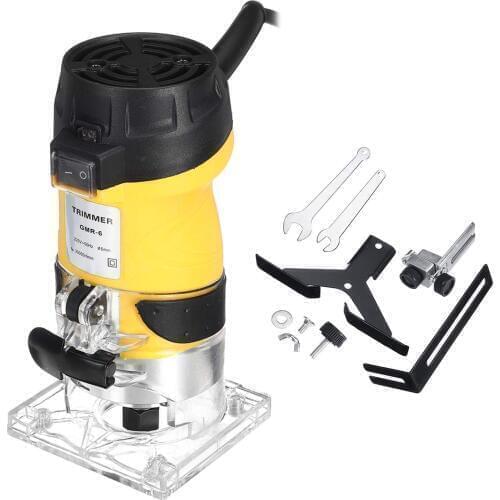 800W Electric Hand Trimmer Wood Router 6.35mm Woodworking Laminator Carpentry Trimming Cutting Carving Machine Power Tool