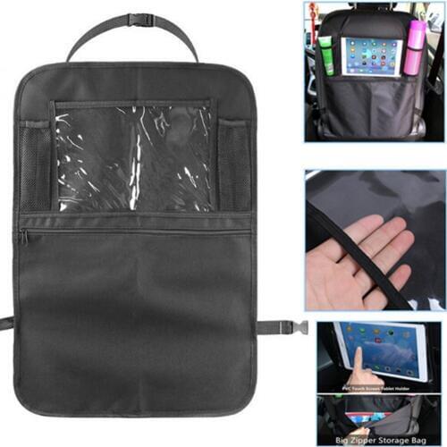 Auto Car Seat Back Bag Multi-Pocket Backseat Storage Bag Oxford Cloth Car Organizer Tablet Holder Mesh Pocket Drink Phone Pouch