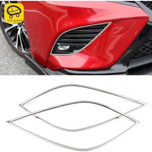 CarMango Car Accessories Front Rear Fog Lamp Light Trim Chrome Cover Frame Sticker Decoration for Toyota Camry XV70 2017-2020