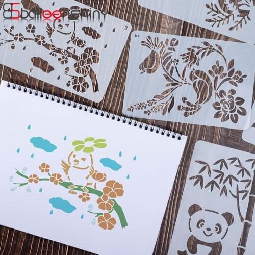 BalleenShiny 12PCS/SET Kids Painting Toys Stenciled Template Hollow Painting Template Copy Toys for Children Color Painting Gift