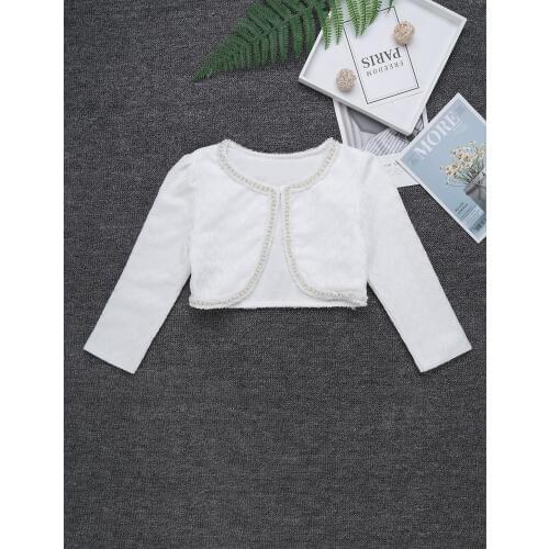 Flower Girls Bolero Shrug Kids Party Coat Wraps Shrug Princess Wedding Short Jacket Spring Soft Baby Cloak for Little Girls