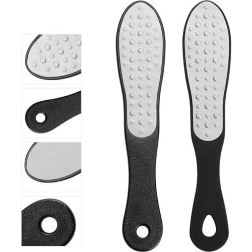 Stainless Steel Black Handle Silvery Double Side Foot Rasp Exfoliating Scrub Tools Foot Trimming Foot Board Pedicure Tools E1226
