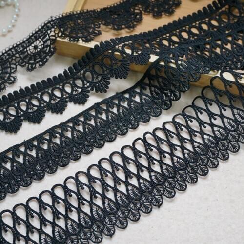 Black venice lace trim embroidery guipure lace fabric trim craft ribbon DIY sewing collar sash garment dress decoration