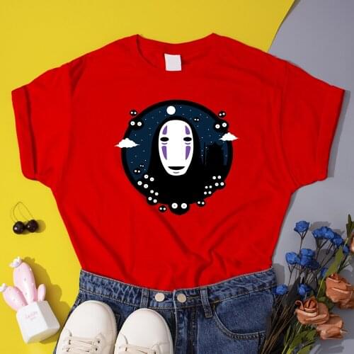 Cartoon Anime No Face man Clothes Female Senza Volto Spirited Away Women T-Shirts Summer New Cotton Tops Casual Fashion T Shirts