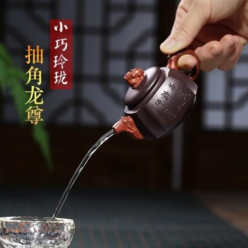 Sand pot raw ore Purple mud Sifang, Gu Pengcheng angle drawing pot color matching one hand pot and one hair substitute