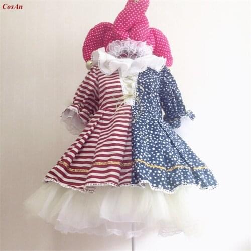 Hot Game Touhou Project Clownpiece Cosplay Costume Red Blue Assorted Colors Dress Carnival Party Role Play Clothing Custom-Make