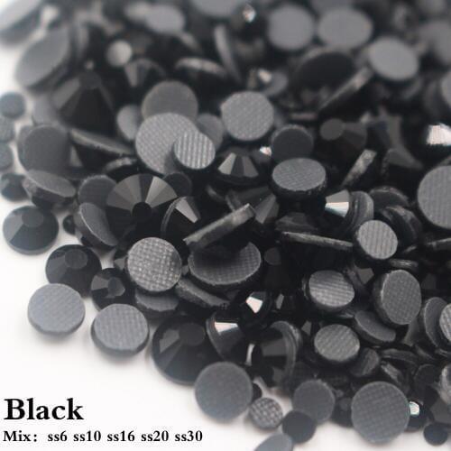 Hot sale Crystal Hot fix DMC 2500PCS Mix size rhinestones crystal glass iron on flatback trim strass crystal for wedding dresses