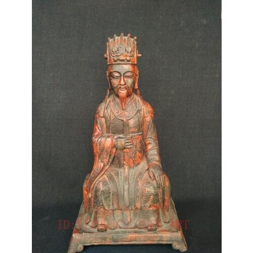 YIZHU CULTUER ART Collection China Bronze Carving God of wealth Buddha Statue Antique Decoration