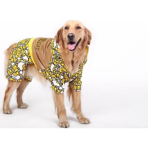 Autumn winter new big dog warm jumpsuits clothes big dogs fashion printed tracksuits costume pet overcoat jacket 1pcs XS-XL