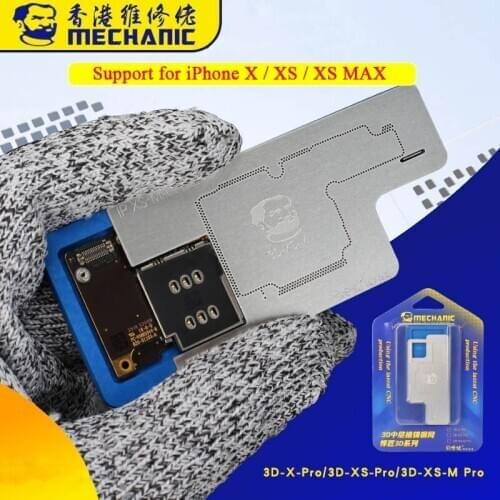 MECHANIC 3D-XS-M PRO BGA Stencil for iPhone X XS XS MAX Motherboard Middle Layer Planting Tin Steel Net BGA Reballing Kit