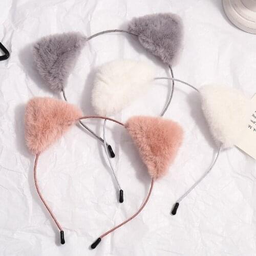 [Xwen] 2020 New Cute Plush Cat Ear Hair Band French Sweet Girls Hairpin Women All-match Headdress Autumn Winter OH1493