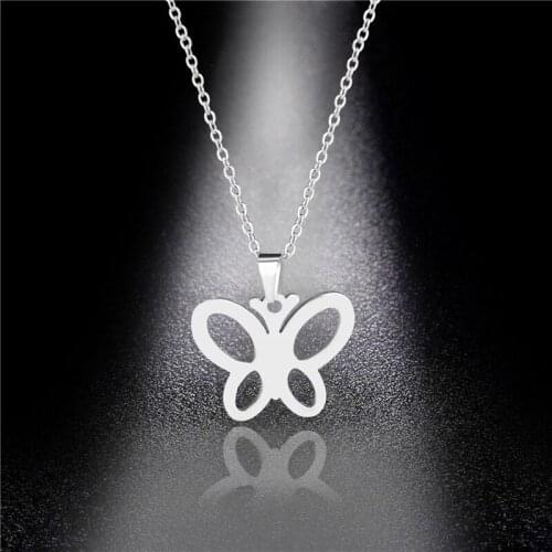 Stainless Steel Minimalist Jewelry Butterfly Necklace for Women Girl Kpop Punk choker party gift Not Fade