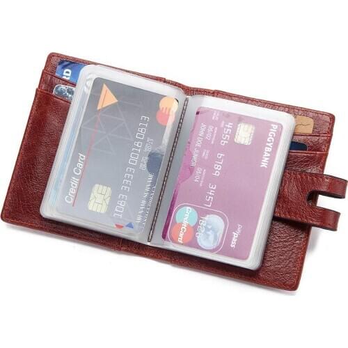 Fashionable Blind Card Case Card Holder Retro Leather First Layer Cowhide Card Case Coin Purse Trend Rfid Antimagnetic Card Case