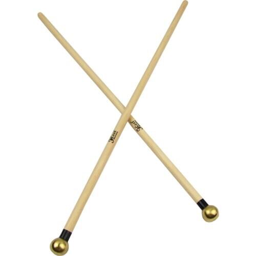 New 1 Pair Xylophone Glockenspiel Mallets Percussion Sticks Drumsticks Maple Handle Brass Head Drum Accessories