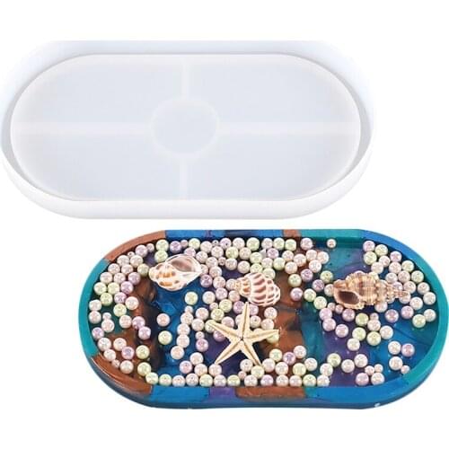 DIY Oval Silicone Coaster Mold Soft Flexible Oval Moulds for Cup Mat Home Decoration ASD88