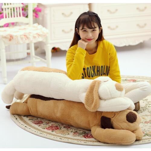 Plush toy stuffed doll cartoon animal dog puppy big ear papa lay down sleeping pillow cushion baby birthday gift 1pc