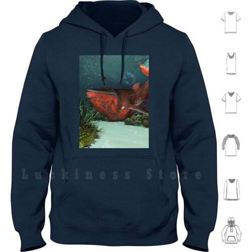 Awesome Mechanical Whale Hoodie Long Sleeve Whale Animal Deep Sea Ocean Fish Swimming Splash Water Fantasy