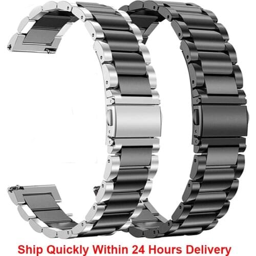18mm 20mm 22mm Stainless Steel Watchband For Samsung Galaxy Watch 42mm 46mm Active 2 40/44 Gear S3 Straps For Huawei Watch GT 2