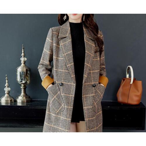 Anti-season clearance 2020 autumn and winter new Korean casual wild woolen coat in the long retro female woolen coat