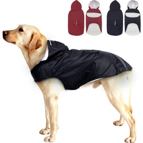 Dog Raincoat for Large Dogs Labrador Waterproof Dogs Pet Jacket Coat Reflective Dog Rain Coat 3XL-4XL