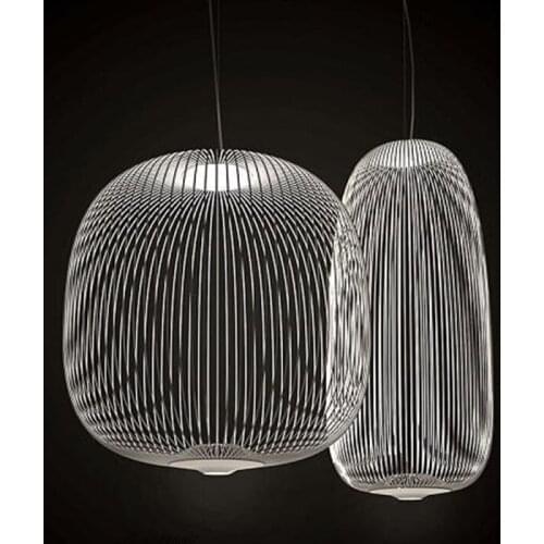 Modern Spokes Bird Cage Pendant Lamp Creative Led Hanglamp for Dining Room Living Room Restaurant Suspension Luminaire Lights