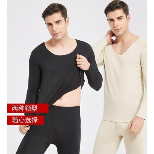 Real Velvet Traceless Heating Thermal Underwear Cover Mens Mulberry Silk Velvet Thickened Autumn Clothes Autumn Pants Cotton Sw