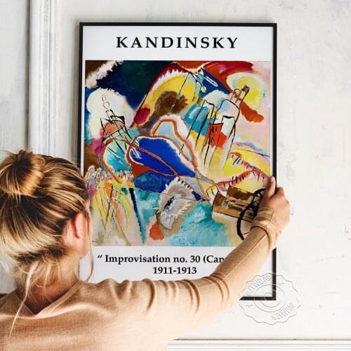 Wassily Kandinsky Improvisation No.30 Exhibition Museum Poster, Cannons Fine Art Print, Modern Abstract Artwork Wall Home Decor
