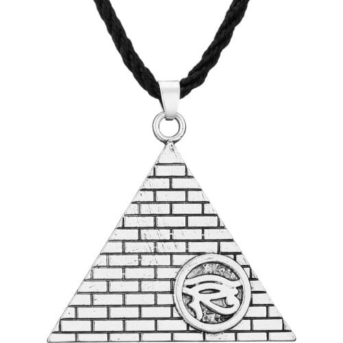 Vintage Udega Egyptian Symbol Pendant Necklace Horus Egyptian Eye Egyptian Eye Pendant Geometric Necklace For women Man Jewelry
