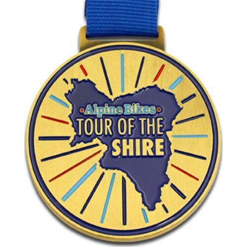 High quality low price round painted medals hot sale promotion electroplating color souvenir medal