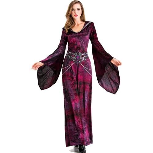 Medieval Renaissance Adult Gothic Vampire Outfit Queen Vampire Costume Halloween Spider Women Cosplay Fancy Dress