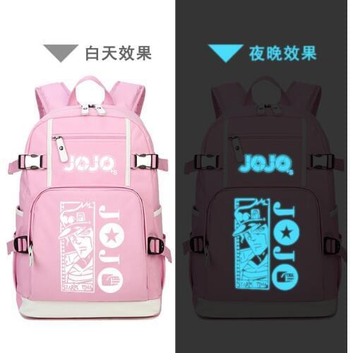 JoJos Bizarre Adventure Women Pink Backpack Waterproof Travel Bagpack Anime Bookbag Kujo Jotaro School Bags for Teenage Girls