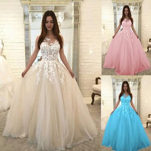 Women Fashion Dress Floral Lace Wedding Elegant Chiffon Evening Party Dress Breast Wrap Ball Gown Vestidos De Festa #G2