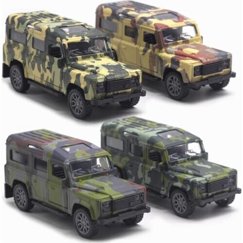 1/32 Camouflage Truck Model LED Light Music Pull Back Off-Road Car Kids Educational Toys for Children Gifts
