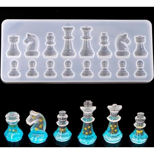 1 Set Transparent Silicone Mold For Making International Chess DIY UV Epoxy Resin Jewelry Pendant Accessories Tool