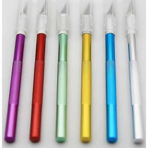 1 Set Multifunction Fruit Sculpting 6 Blades Non-Slip Wood Carving Tools Metal Engraving Utility Knife Stationery Art Supplies