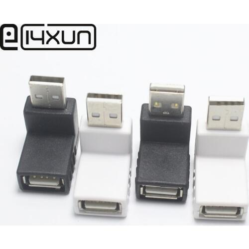 1pcs USB 2.0 Type A Male Plug to Female jack Adapter Connector Up / down Type Right Angle Extension cord Converter White Black