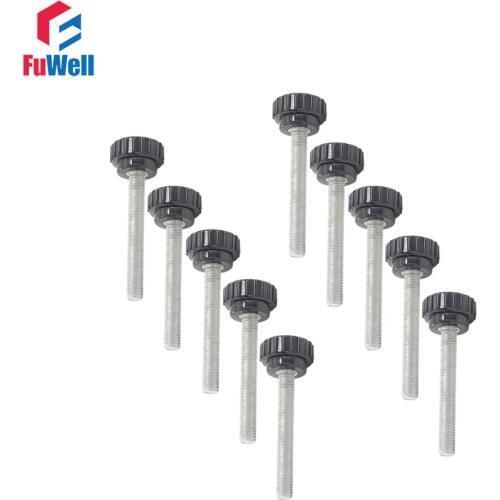 10pcs M6 x 40mm Male Thread 18mm Round Head Diameter Nut Clamping Knob Handles Free Shipping Screw on Type Knurled Grips Knob