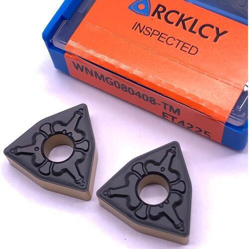 10pcs RCKLCY WNMG080408-TM FT4225 Lathe Tools High Quality Carbide Metal External Turning Tool CVD Coat CNC Cutting