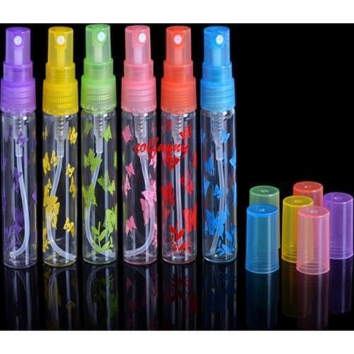 100pcs/lot Fast Shipping 5ml Print Rose Perfume Spray Bottles Atomizer Empty Glass Refillable Mini Bottle Perfume bottle F050710