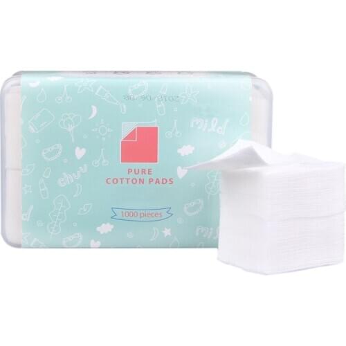 1000pcs/box Cosmetic Cotton Pad Disposable Makeup Cotton Dual Side Ultra-Thin Facial Cleaning Wipes Soft Makeup Remover Tool