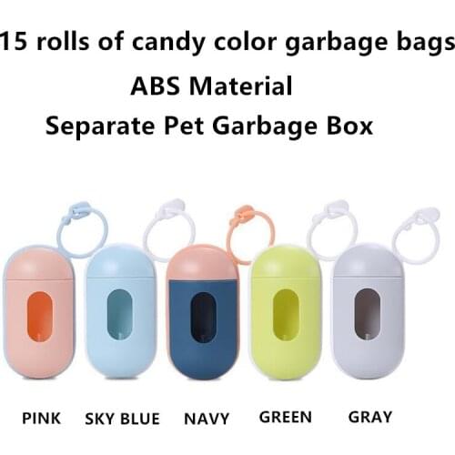 15 Rolls Pick-up Portable Garbage Bags Outside Walking Pick Up Poo Storage Box Clean-up Waste Bag Pet Cleaning Plastic Bag