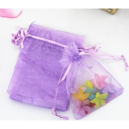 15x20cm (5.9"x7.87")100pcs/lot Light Purple Organza Bags Wholesale Wedding Gift Bags Jewelry Packing Bags Wedding Pouches