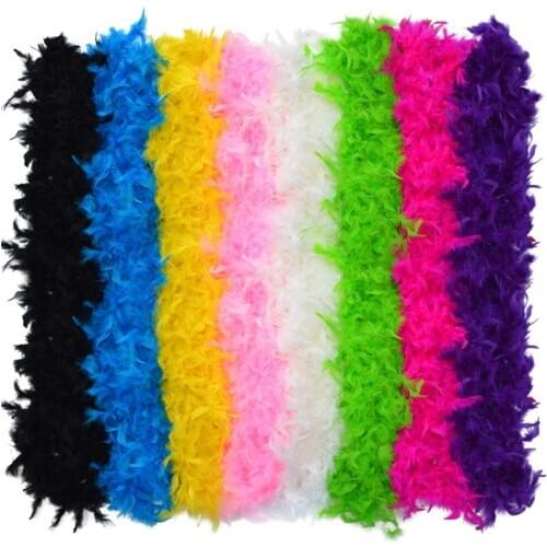 2 Meters Super Thicken Chandelle Turkey Feathers Boa Trim 80g Scarf/Costume/Party Dress Marabou Feathers for Crafts Boas Plumas