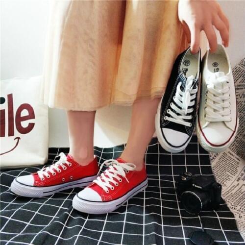 2019 new Harajuku Korean fashion womens shoes with college wind canvas vulcanized shoes