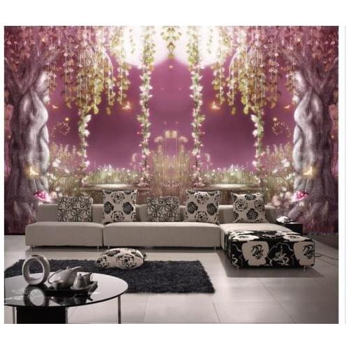Customized 3d wallpaper 3d tv wallpaper murals Cartoon mural wall paper TV setting wall vine old tree wallpaper home decoration