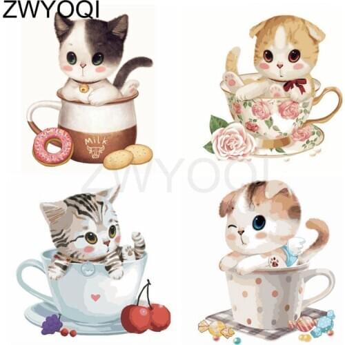 5DDIY Diamond embroidery cup Full Round Diamond mosaic Flower cherry donut Full Square Diamond painting Cross stitch Cartoon cat